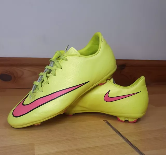 Nike Mercurial Victory V FG Boys Yellow Moulded Studs Football Boots Size UK 5.5