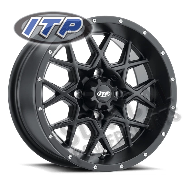 ITP Storm Wheel 12x7 4/110 Hurricane Blk 5+2 KVF650 Brute Force 4X4i IRS 2006-09