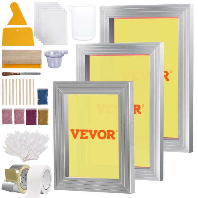 VEVOR SCREEN PRINTING Kit Silk Screen Printing Frames 6x10/8x12/10x14 ...
