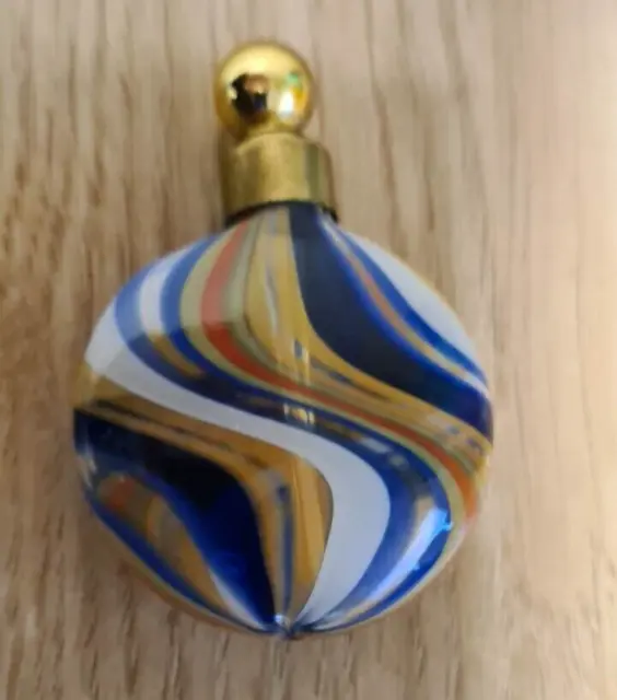 Vintage/Antique swirled Lutz Art Glass Perfume Bottle, Minature German Scent