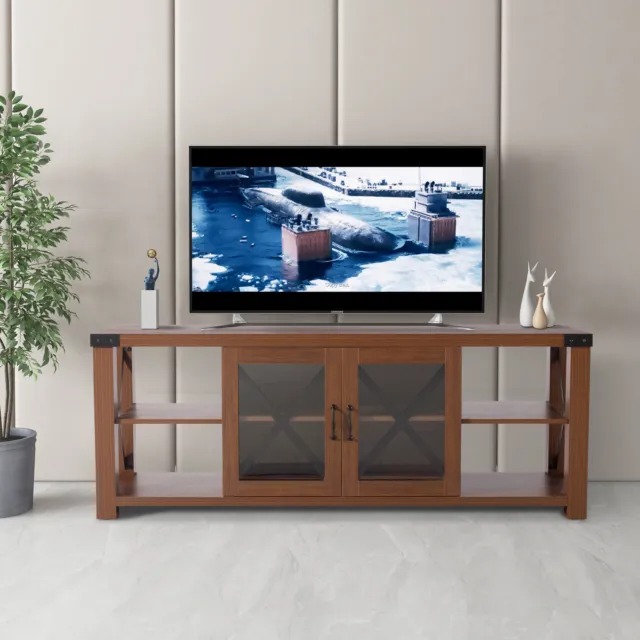 TV Stand Cabinet for TV's Up to 60" Entertainment Center With Storage Shelves