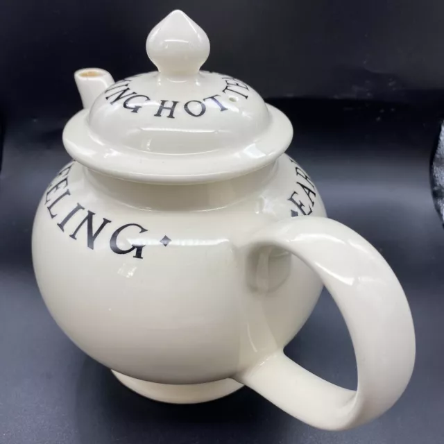 Emma Bridgewater Toast & Marmalade Earl Grey Darjeeling Large Teapot Cream Black