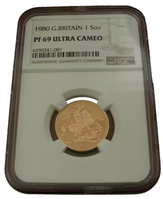 Great Britain 1980 Gold 1 Sovereign Pound NGC PF69UC