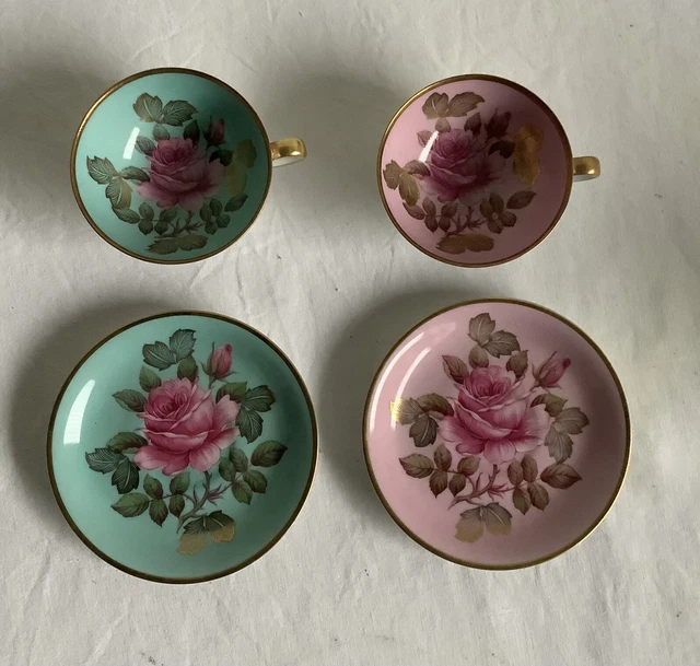 2 superbes tasses porcelaine allemande  R R W   decor de roses