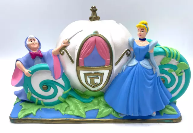 RARE Disney Cinderella Fairy Godmother Pumpkin Carriage Bank 9"x 5" VINTAGE!!