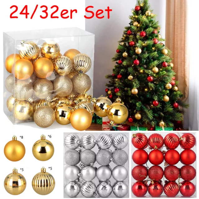Christbaumkugeln Weihnachtskugeln Weihnachtsdeko 4-8cm Set Weihnachtsschmuck