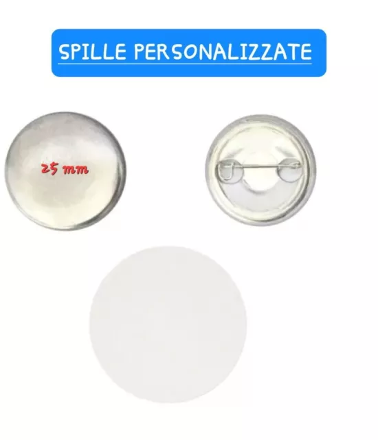10 SPILLE DA 25mm SPILLA SPILLETTE PINS PERSONALIZZATE