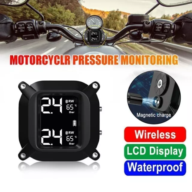 Système de surveillance de la pression des pneus LCD sans fil TPMS pour moto