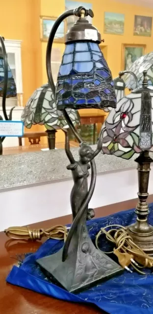 Lampada da tavolo ottone paralume in mosaico di vetro