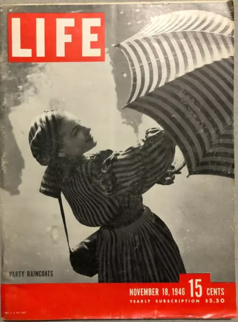 1946 Life Magazine: Party Raincoats/Republican Tom Dewey/Notre Dame Ties Army
