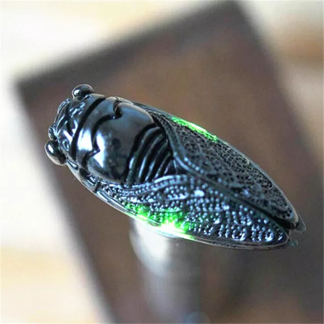 Chinese Natural Green Jade Jadeite Hand-Carved Cicada Pendant Exquisite Gift