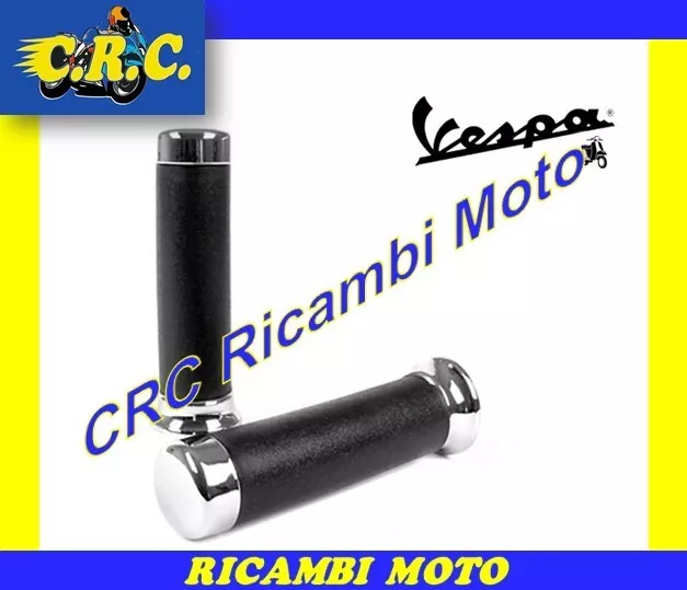 Coppia Manopole Piaggio Vespa Px 125 150 200 2011 2017 'Borchie Cromate''