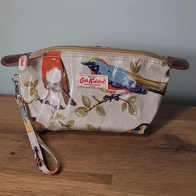 CATH KIDSTON SMALL Make Up Bag with Wrist Strap Garden Birds Design 18cm Long 9.99 PicClick UK