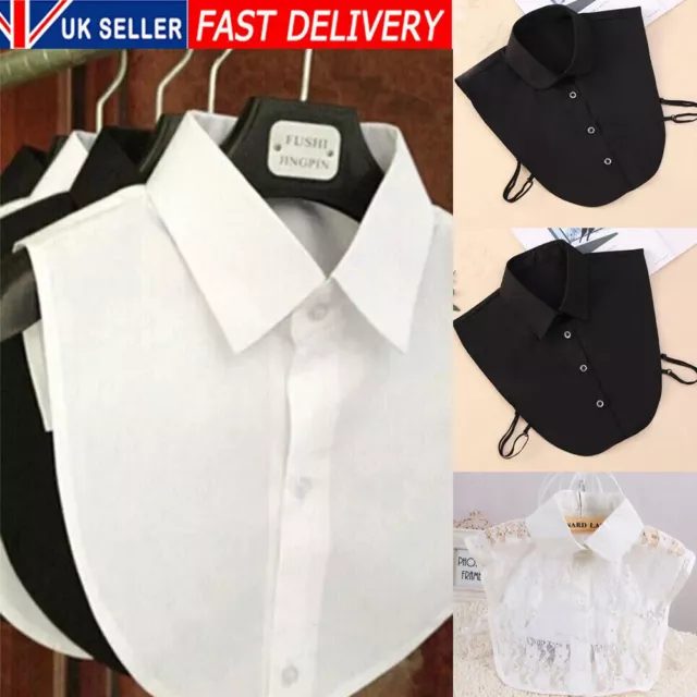 Women False Collar Womens Detachable Collar Bib Blouse Fake Lapel Half Shirt