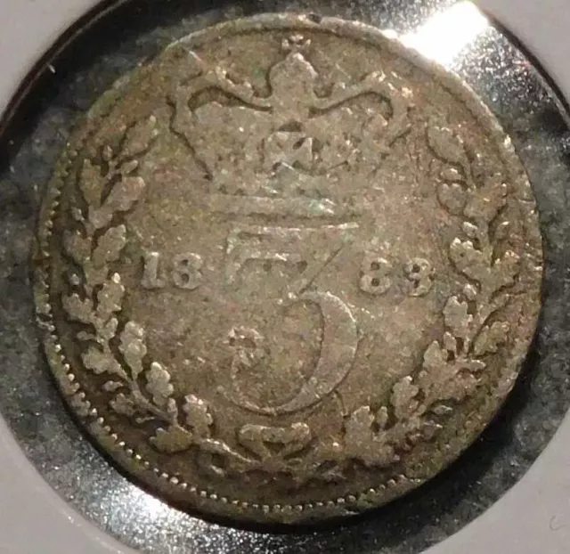 British Silver Threepence - 1883 (Assorted dings & scratches) - Queen Victoria