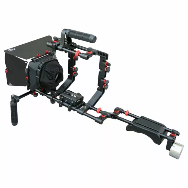 Filmcity DSLR Camera Cage Steady SHOULDER RIG KIT + Matte box for video movie