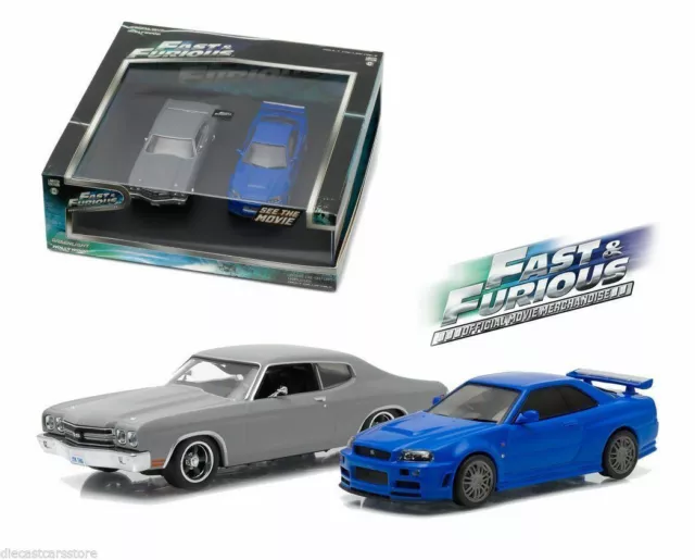 Fast and Furious 2 car set 1970 Chevrolet Chevell SS & Nissan GT-R(86252)