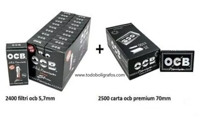 PACK OCB PREMIUM Nº4 carta  doppie 70mm + Ocb Filtri 5,7mms. 2400 filtri
