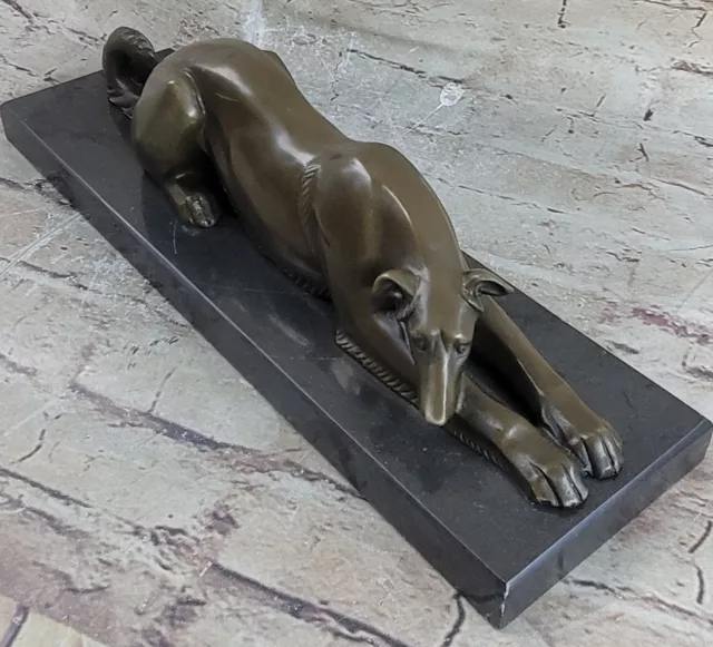 Greyhound Whippet Saluki Dog Bronze Metal Statue Sculpture Figurine Art Deco