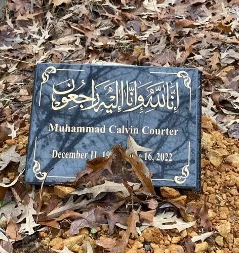 Engraved Islamic Black Granite Plaque Flat Memorial Grave Marker Cemetery Stone