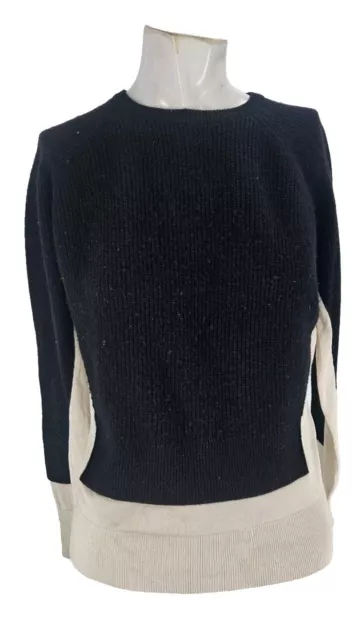 4273 Marc By Marc Jacobs Sweater Womens Black Pure Cashmere Colorblock Ribbed...