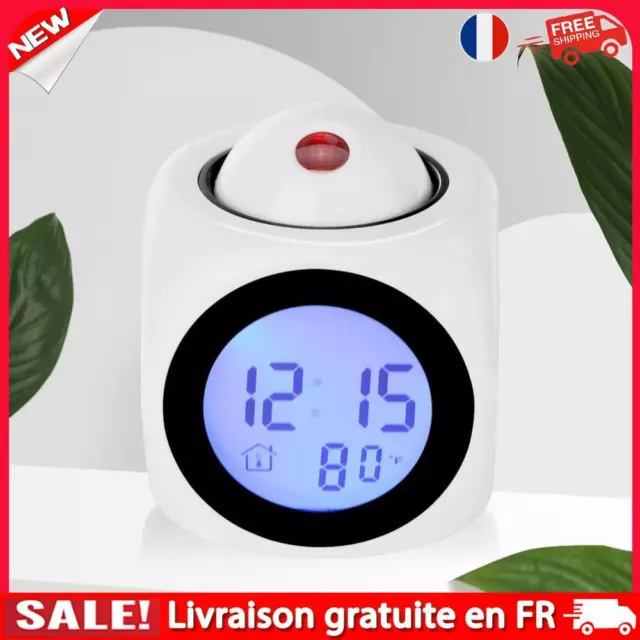 Creative Projection Clock LED Electronic Alarm Clock for Home Decoration (White)