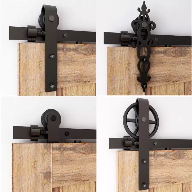 4-16FT Antique Sliding Barn Door HardwareTrack Kit for Single/ Double Door
