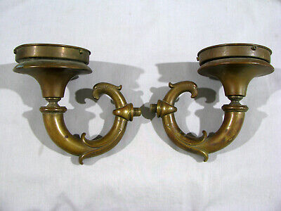 Pair of Antique CAST BRASS WALL SCONCE ARMS - NO BACK PLATES - BIRD HEAD FORM