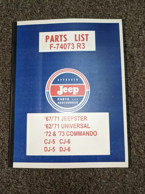 1971 Jeep Gladiator Pickup Truck Parts Catalog Manual 4WD Camper Special