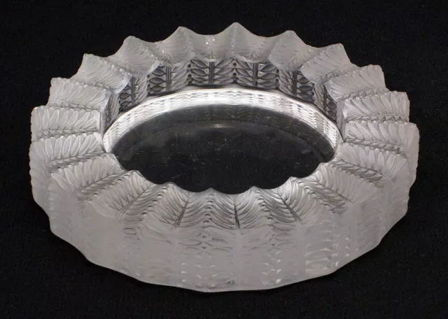 LALIQUE France Crystal Frosted Glass JAMAIQUE Ashtray Candy Dish Bowl SIGNED