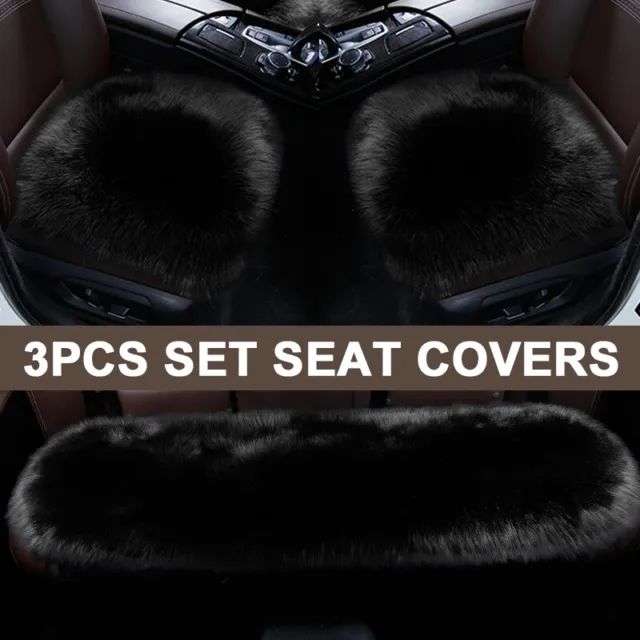 Faux Sheepskin LONG Wool Fur Car Seat Cover Cushion Pad Mat Interior Accessories