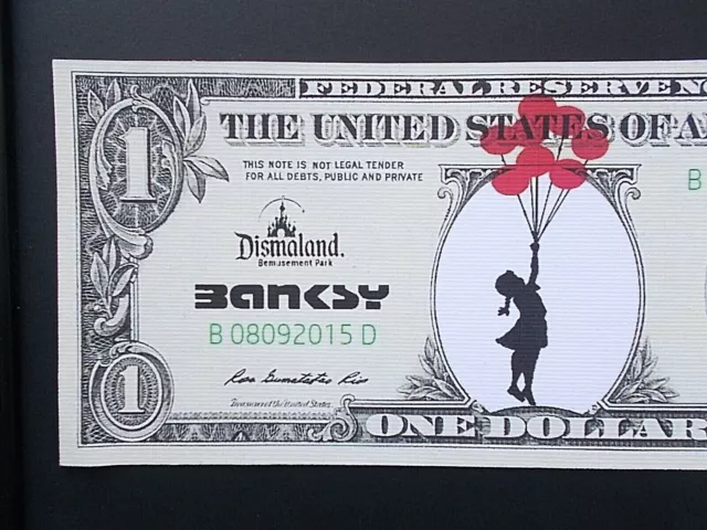 Banksy ( d' Aprés ) Dismaland Souvenir Original Big Dollar Canvas / Balloons 2