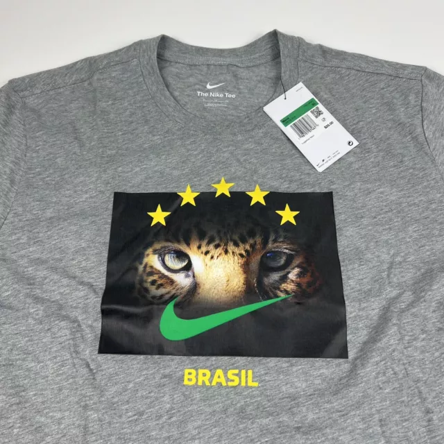NWT Brazil Soccer 2022 World Cup Nike Dri Fit Cotton T-Shirt Size Mens XL