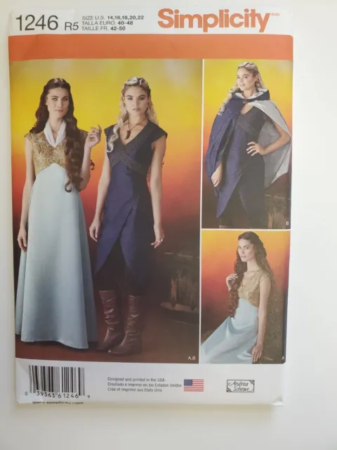 Simplicity #1246 sewing pattern Medieval/Renaissance Misses costume size 14 - 22