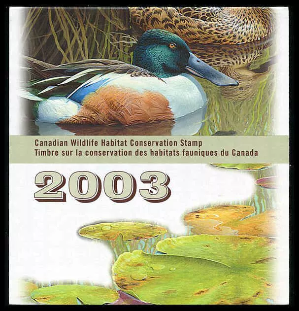 Canadian Wildlife Habitat Conservation Stamp #FWH19 - Northern Shovelers Duck...