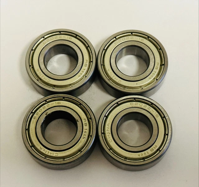 RBTech 6202-16 ZZ (16mm ID) Shielded Bearing 16x35x11mm  - NEW - (4 bearings!)