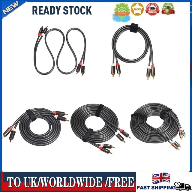 2RCA to 2 RCA Male to Male Gold-Plated Audio Cables for Home Theater DVD TV