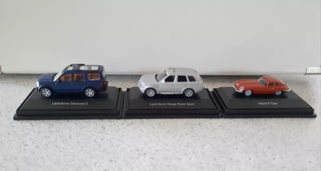 Schuco 1:87: Range Rover Sport, Land Rover Discovery 3, Jaguar E-Type