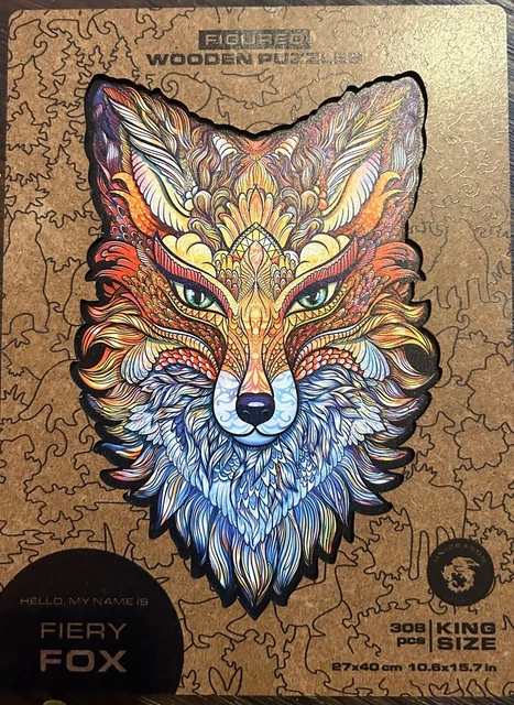 Unidragon Fiery Fox wooden jigsaw puzzle NEW 308 pieces