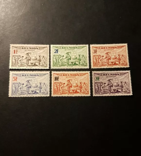 Timbre France Colonie Reunion Poste Aérienne Pa N°18/23 Neuf ** Luxe Mnh 1943