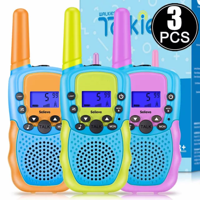 3er-Set Walkie Talkie UHF Funkgeräte Handfunkgerät Sprechfunkgeräte 3KM Geschenk