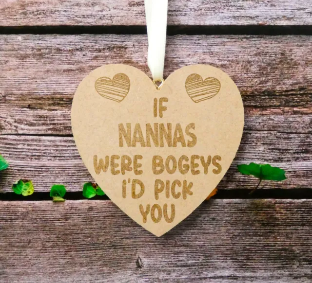Nanna Gift Engraved Heart If * Were Bogeys I'd Pick Cute Personalised Present