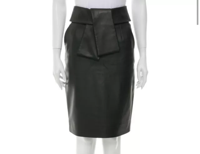 $1790 Balenciaga Black Lamb Leather Skirt Sz S Us 4 Fr 36