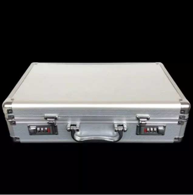 Aluminum Case With Lock Storage Display Box Holds 50 PCGS NGC Coin Holders Slabs