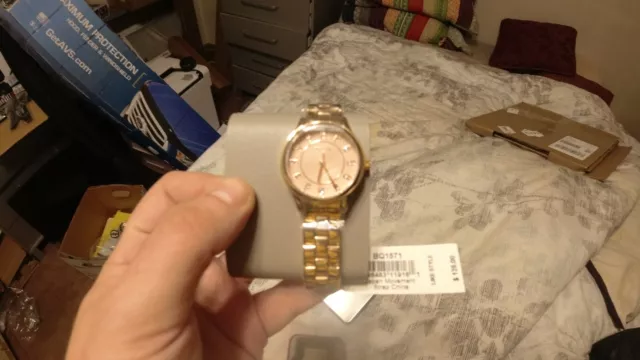 Fossil Women’s Jacqueline Three-Hand Rose Gold Tone Stainless Steel Watch