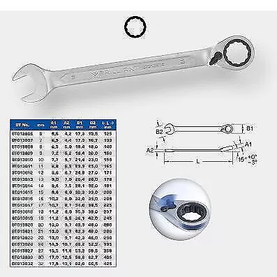 KS TOOLS Ratschenringschlüssel, umschaltbar, 22 mm