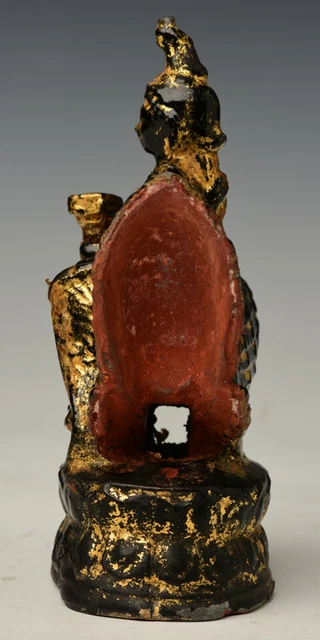 19th Century, Mandalay, Antique Burmese Metal Angel Riding Peacock 7