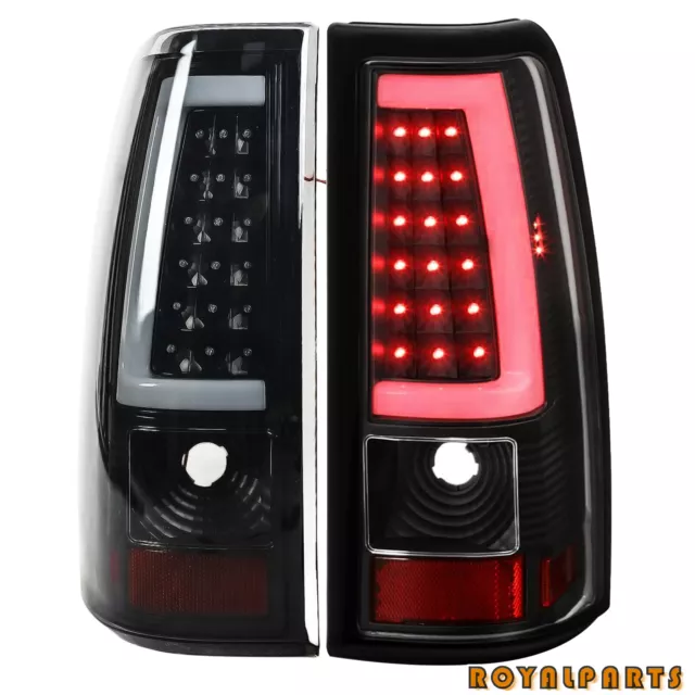 Fits 2003-2006 Chevy Silverado GMC Sierra 1500 2500HD 3500 Black LED Tail Lights