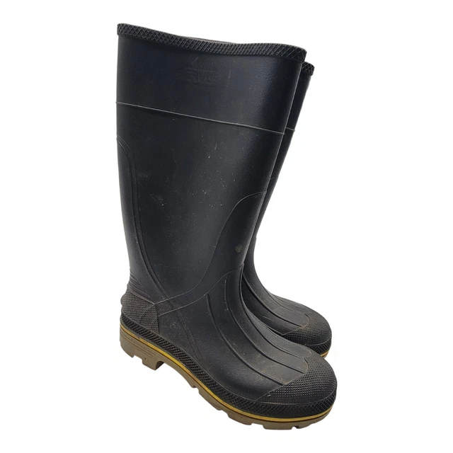 SERVUS HONEYWELL BLACK Rubber Boots Safety Toe ASTM F241305 Men's Size
