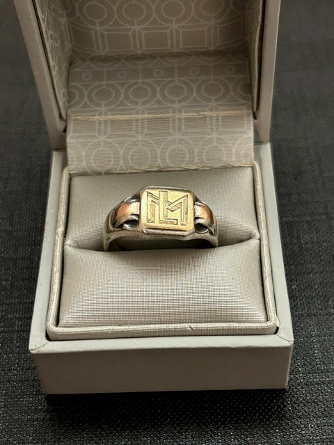 Bague Chevalière Art Déco Argent 925 - Taille 55 - Poinçon Aigle & Sanglier - Vintage Français